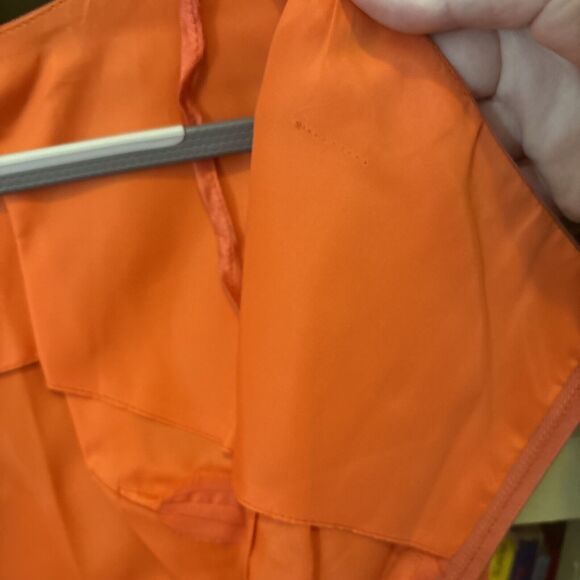 VTG 1960's retro mini tiered cocktail dress Bewitched Peach Flounce Small Mini - Picture 5 of 5